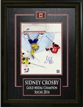 Sidney Crosby - Signed & Framed 8x10" Etched Mat Team Canada 2014 Olympics Overhead Scoring