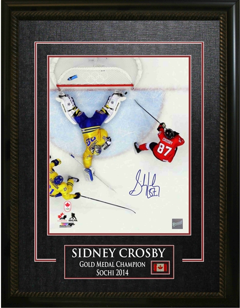 Sidney Crosby - Signed & Framed 16x20 Etched Mat Team Canada 2014 Olympics Scoring