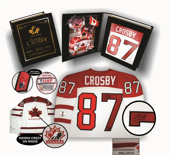 Sidney Crosby - Signed Pro Game Model Team Canada White 2010 Jersey In Deluxe Box (L/E #1847/2010)