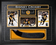 Sidney Crosby - Framed Game-Used Stickblade With Three Action Photos