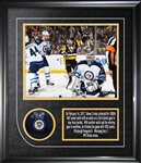 Sidney Crosby - Signed & Framed Puck Penguins Framed Featuring 8x10" Action 1000th Point