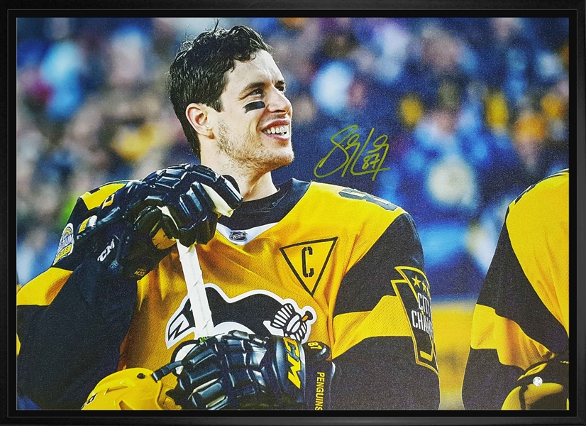 Sidney Crosby - Signed & Framed 20X29 Canvas 2017 Stadium Series Close-Up