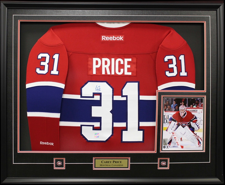 Carey Price - Signed & Framed Jersey Montreal Canadiens Red With 8x10