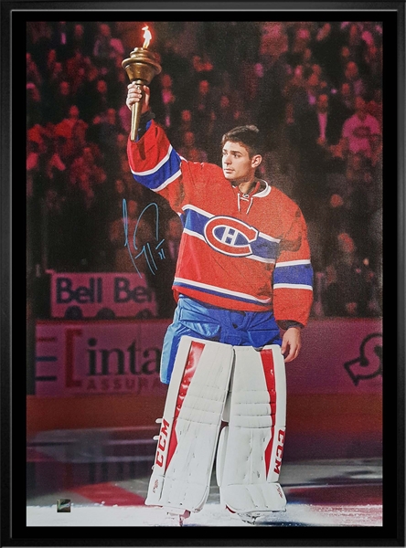 Carey Price - Signed & Framed 20x29 Canvas Montreal Canadiens Holding Torch-V
