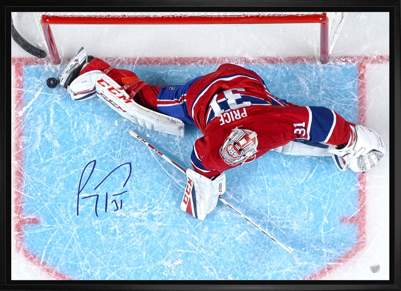 Carey Price - Signed & Framed 20x29 Canvas Montreal Canadiens Toe Save-H