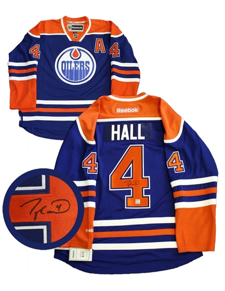 Taylor Hall - Signed Jersey Oilers Replica Blue