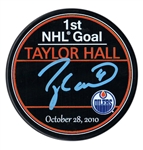 First NHL Career Goal Puck Pacakge - Darnell Nurse & Taylor Hall & Nail Yakupov Signed 1st NHL Goal Edmonton Oilers 