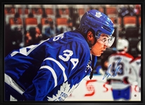 Auston Matthews - Signed & Framed 20x29 Canvas Leafs Side View-H