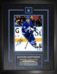 Auston Matthews - Signed & Framed 8x10 Leafs Blue Action-V