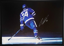 Auston Matthews - Signed & Framed 20x29 Canvas Leafs Dark Background-H