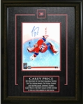 Carey Price - Signed & Framed 8x10 Etched Mat - Montreal Canadiens 2015 Trophies 