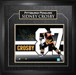 Sidney Crosby - Signed & Framed 11x14" Pittsburgh Penguins Gold-H Number Collage - Frameworth Exclusive Item
