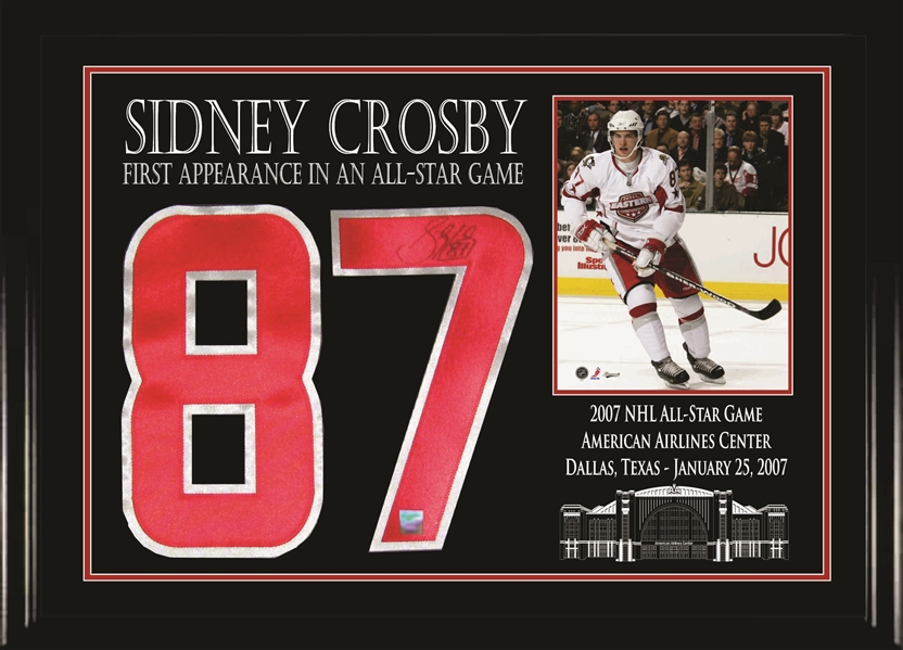 Sidney Crosby - Signed Numbers Framed 2007 All Star Featuring 8x10" Photo