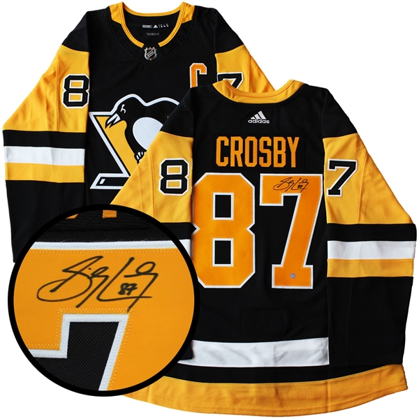 Sidney Crosby - Signed Pro Adidas Pittsburgh Penguins Black 2017-2018 Jersey