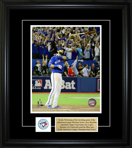 Jose Bautista - Framed 8x10" Pin / Plate - Bat Flip Homerun