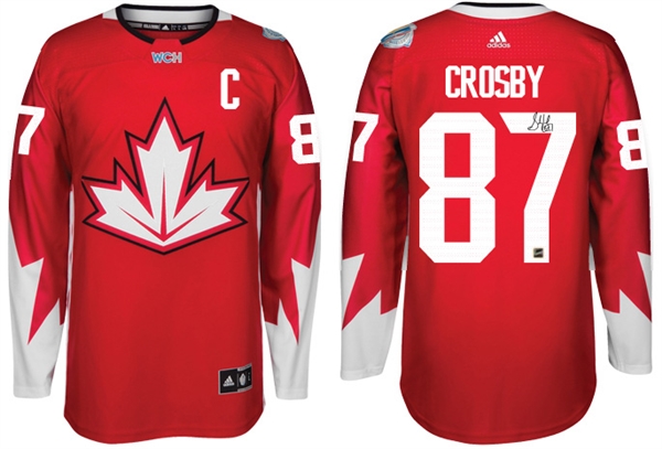 Sidney Crosby - Signed Jersey Replica Canada 2016 World Cup Red