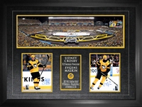 Sidney Crosby & Evgeni Malkin - Signed & Framed 8x10"s Penguins 2017 Stadium Series with Official Blakeway Panoramic Stadium Image