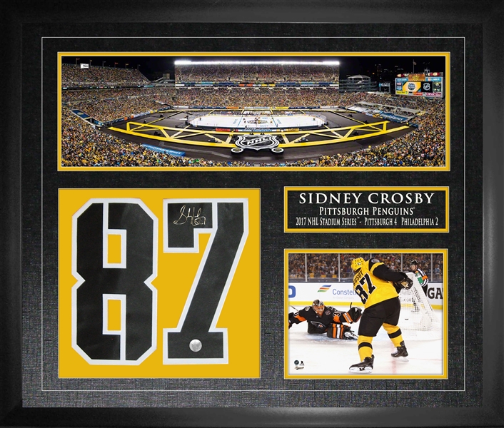 Sidney Crosby - Signed Numbers Framed Penguins Collage 2017 Stadium Series