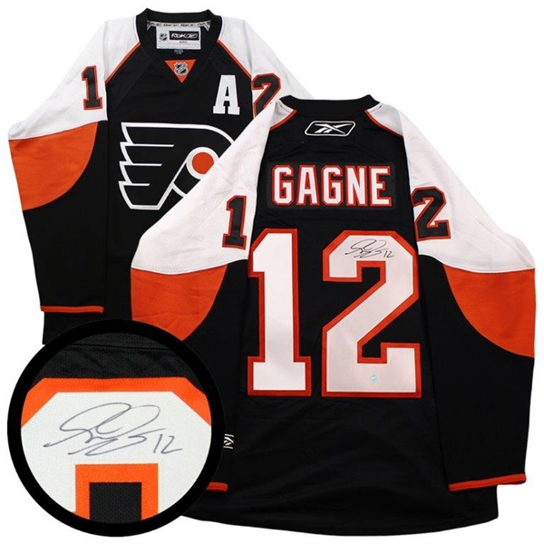 Simon Gagne Signed Jersey Flyers Replica Black RBK