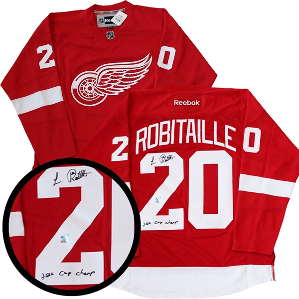 Robitaille,L Signed Jersey Detroit Red Wings 2002 Cup Champ Replica Red 2016-2017 Reebok