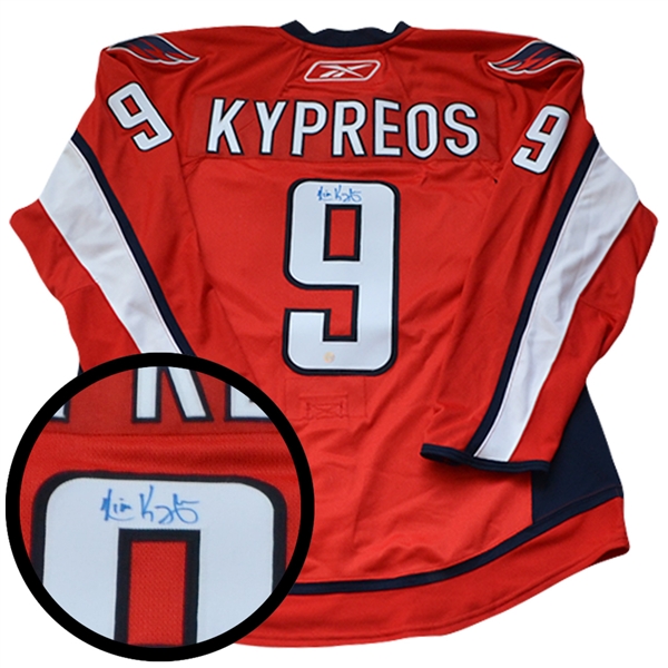 Nick Kypreos Signed Jersey Capitals Pro Red 2007-2011 Rbk