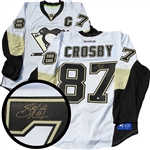 Sidney Crosby Signed Jersey Pro Penguins White And Vegas Gold