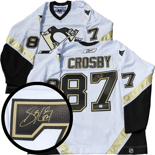 Sidney Crosby Signed Jersey Pro Penguins White Rookie Year Model