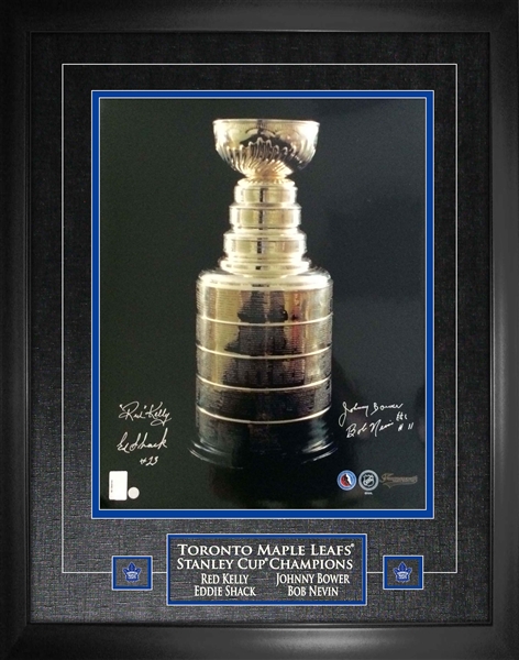 Toronto Leafs Multi-signed 16x20" Stanley Cup Photo Bower/Shack/Kelly/Nevin