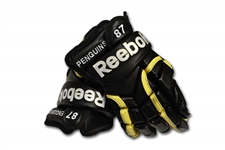 Crosby Game-Used Gloves - RBK Pro Black/Gold (Pair)