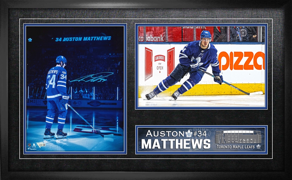 Auston Matthews Signed 11x14" Double Photo Leafs Spotlight