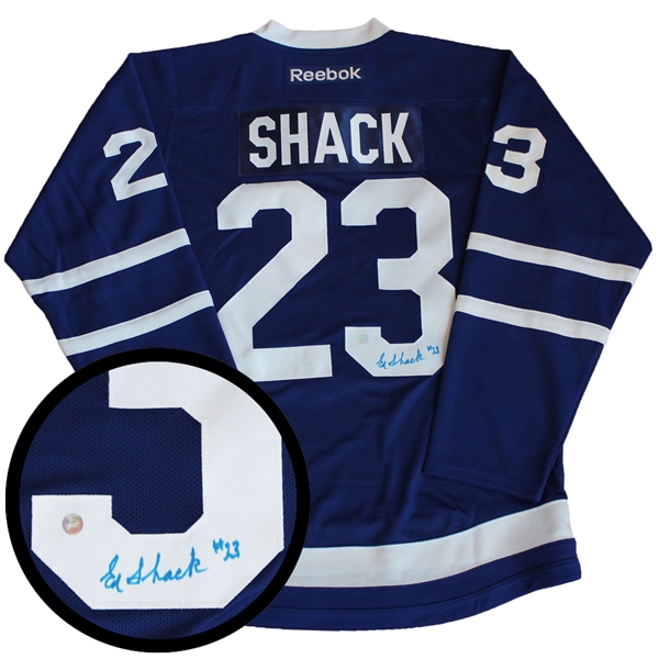 Eddie Shack Signed Jersey Leafs Replica Blue