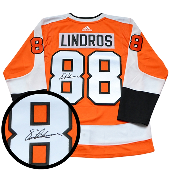 Eric Lindros Signed Jersey Flyers Pro Orange 2017-2019 Adidas