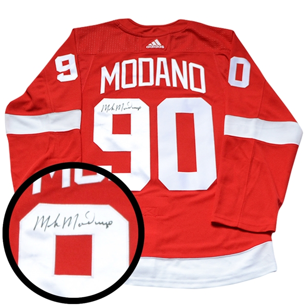 Mike Modano Signed Jersey Red Wings Pro Red 2017-2019 Adidas