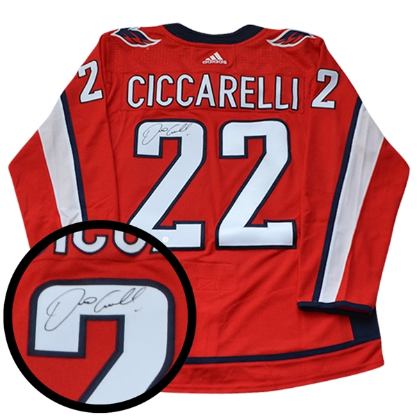 Dino Ciccarelli Signed Jersey Capitals Pro Red 2017-2019 Adidas
