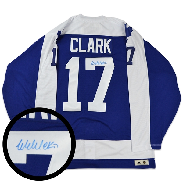 Wendel Clark Signed Jersey Leafs Pro Blue Classic 1978 Adidas