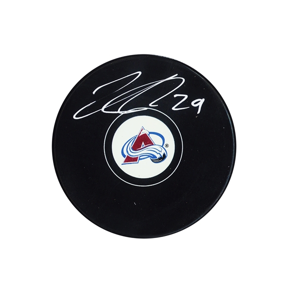 Nathan MacKinnon Signed Puck Avalanche