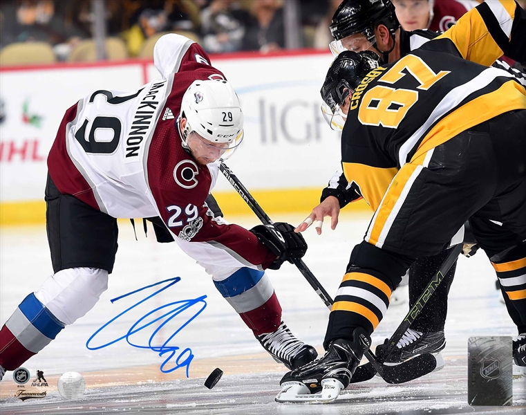 Nathan MacKinnon Signed 8x10 Unframed Avalanche vs Crosby