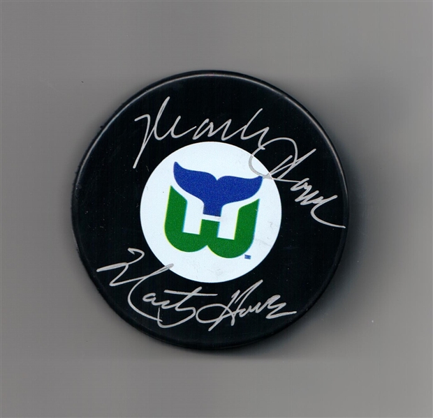 Howe,Mark / Marty Signed Puck Whalers