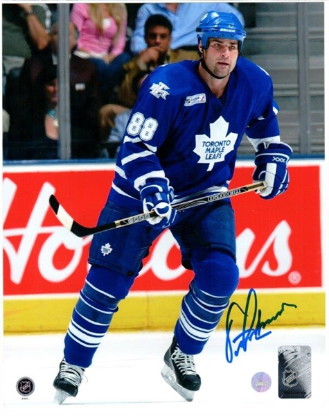 Eric Lindros Signed 8x10 Unframed Leafs Blue Action