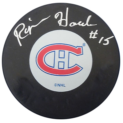 Rejean Houle Signed Puck Canadiens