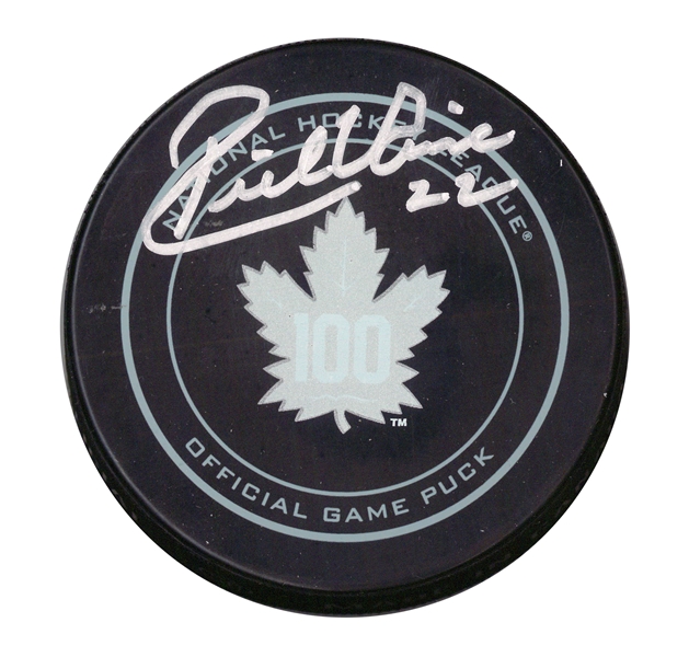 Rick Vaive Signed Puck Leafs 100th Anniversary