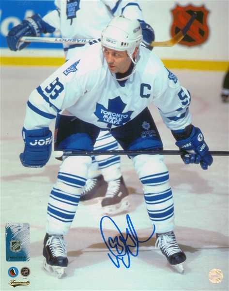 Doug Gilmour Signed 8x10 Unframed Leafs White Action