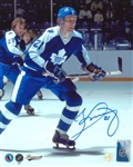 Borje Salming Signed 8x10 Unframed Maple Leafs Stick Up
