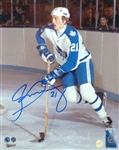 Borje Salming Signed 8x10 Unframed Maple Leafs White Action
