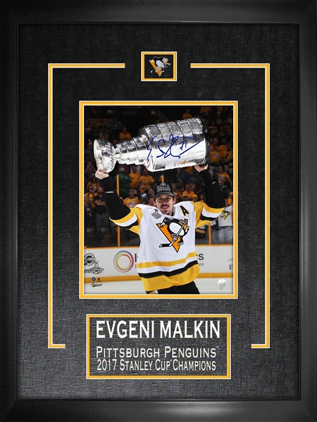 Evgeni Malkin Signed 8x10" Photo Etched Mat Pittsburgh Penguins 2017 Stanley Cup