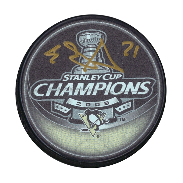 Evgeni Malkin Signed Puck 2009 Stanley Cup Champs