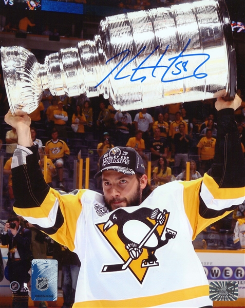 Kris Letang Signed 8x10 Unframed Penguins Cup