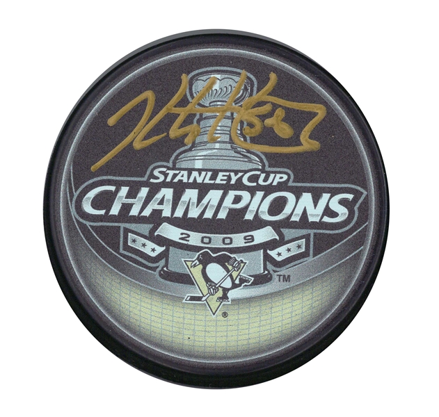 Kris Letang Signed Puck Pittsburgh Penguins 2009 Stanley Cup Champions