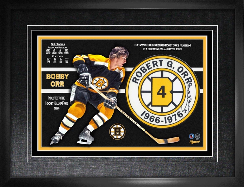 Bobby Orr Signed Retirement Banner Framed