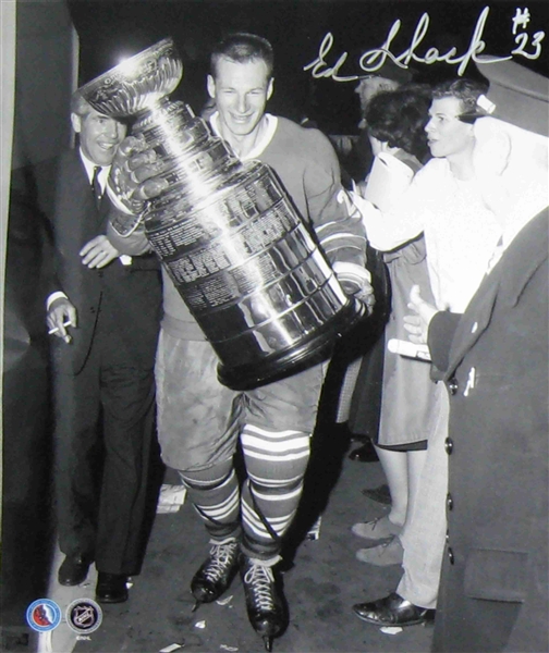 Eddie Shack Signed 8x10" Photo Unframed Photo Photo Toronto Maple Leafs with Stanley Cup